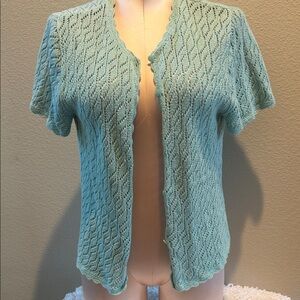 Requirements Light Blue Open-Front Cardigan